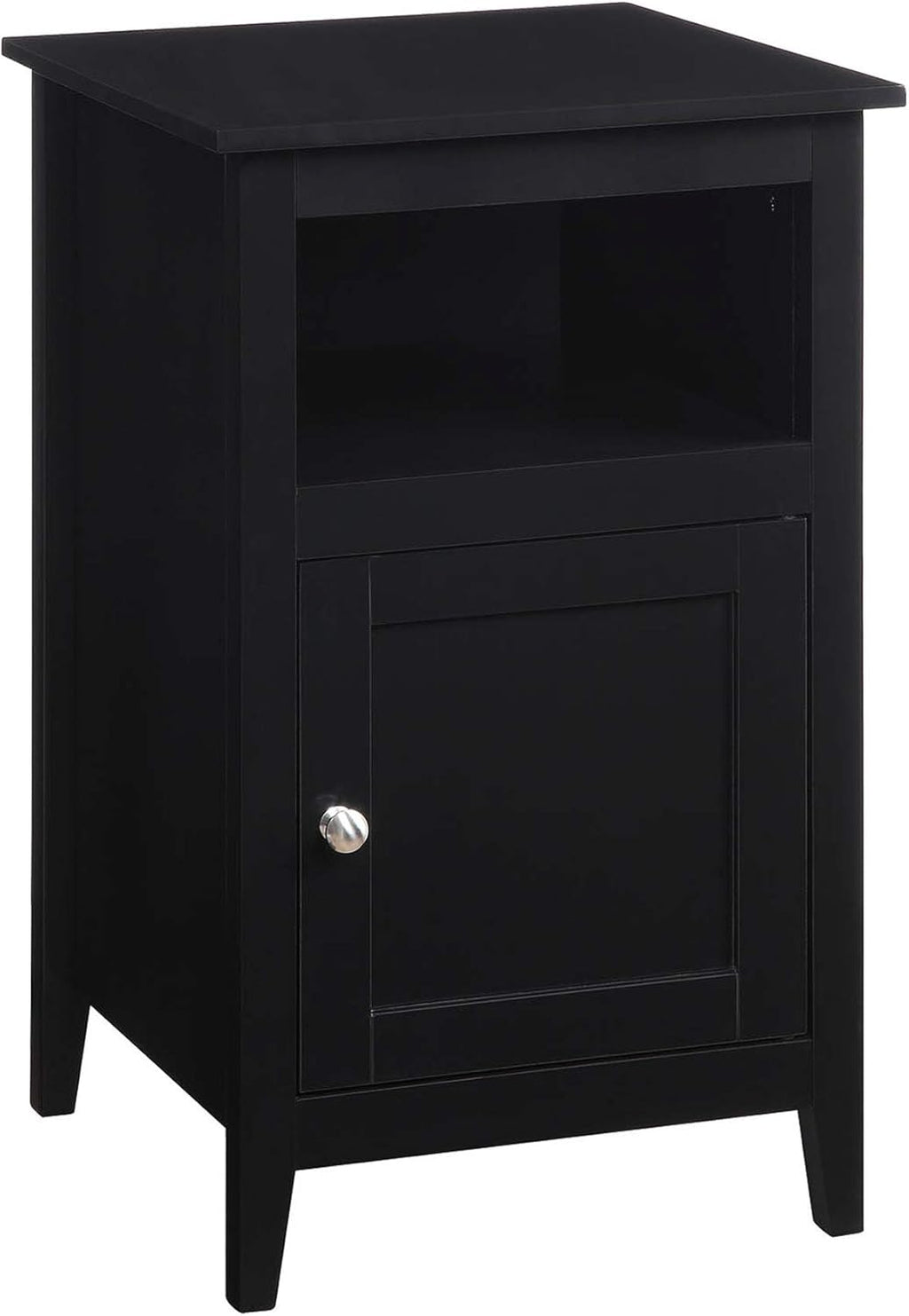 White Storage Cabinet End Table with Shelf H478