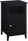 White Storage Cabinet End Table with Shelf H478