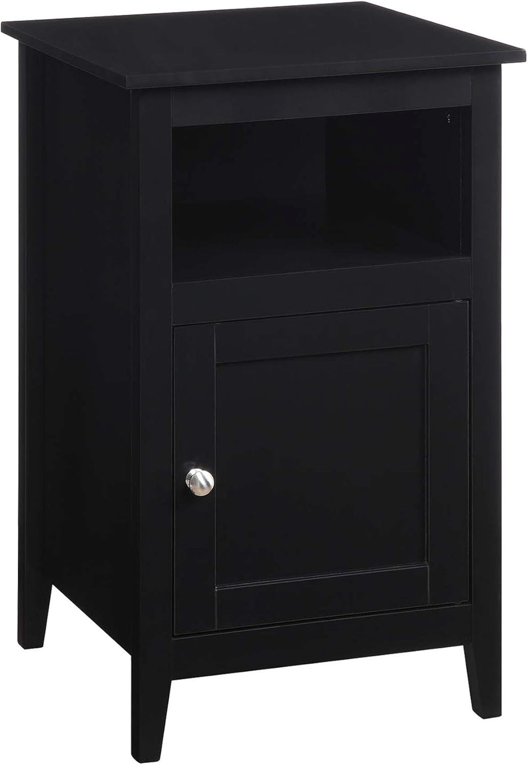 White Storage Cabinet End Table with Shelf H478