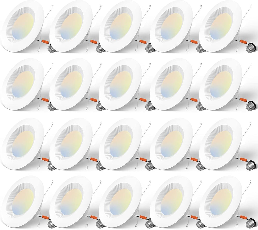 20 Pack 5/6 inch Dimmable LED Recessed Lighting with Baffle Trim P719