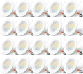 20 Pack 5/6 inch Dimmable LED Recessed Lighting with Baffle Trim P719