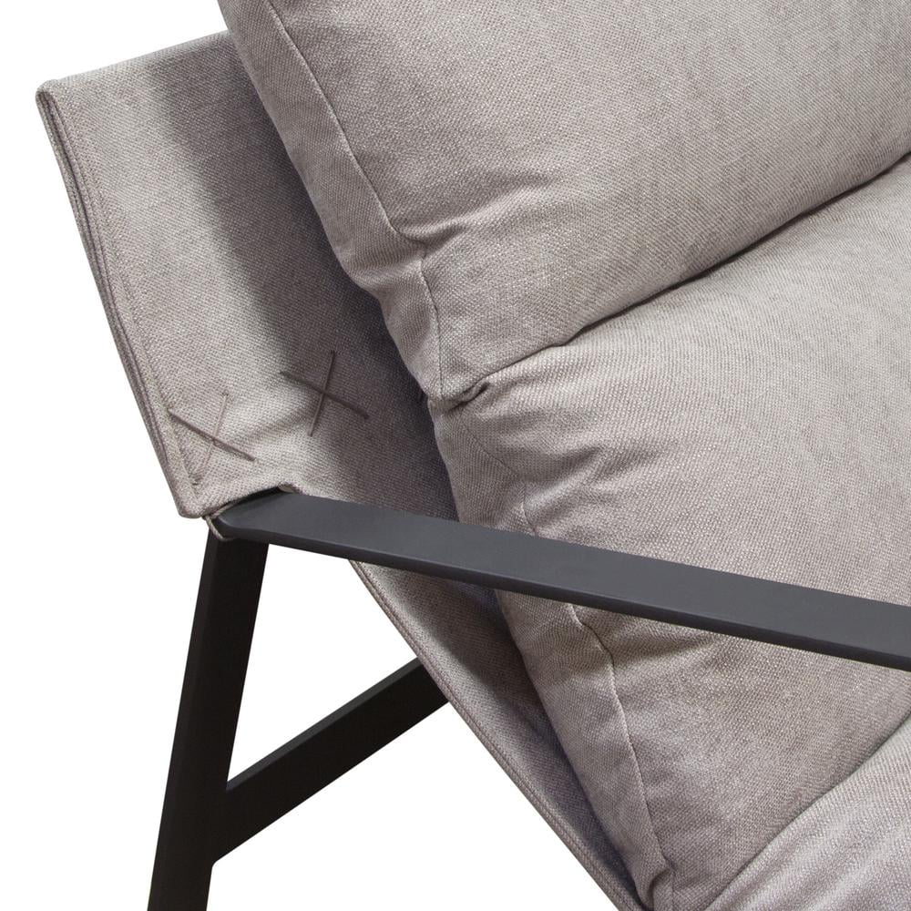 Grey Fabric Accent Chair with Black Metal Frame H885246