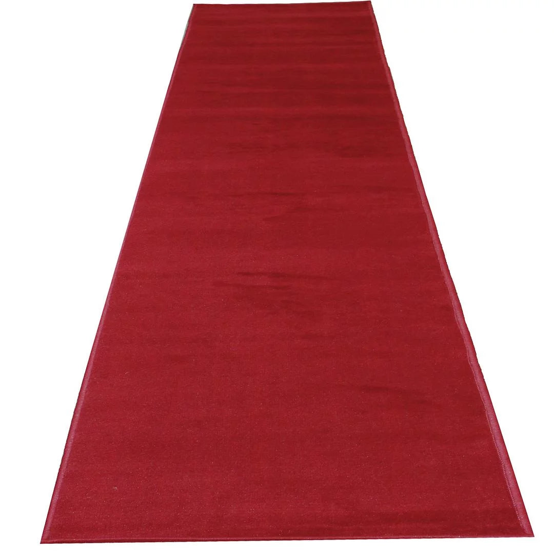 Dark Red Aisle Runner 2x10 ft W198