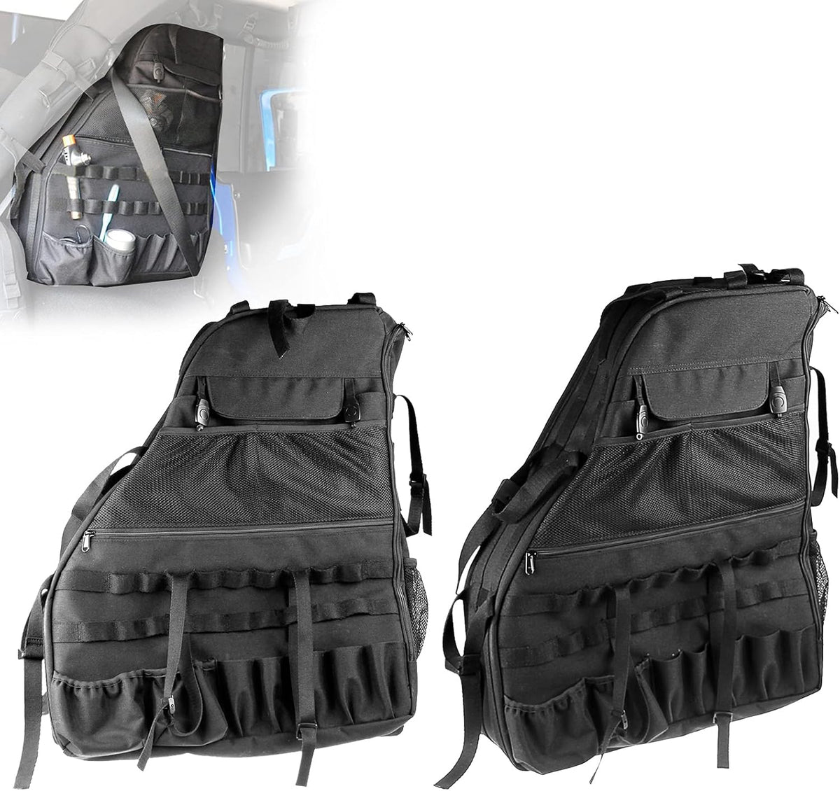 Roll Bar Storage Bag with Multi-Pockets for Jeep Wrangler JKU 4 Doors P197424