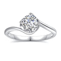 1ct Solitaire Moissanite Engagement Ring 925 Sterling Silver Four-Prong Round Cut Ring K695069