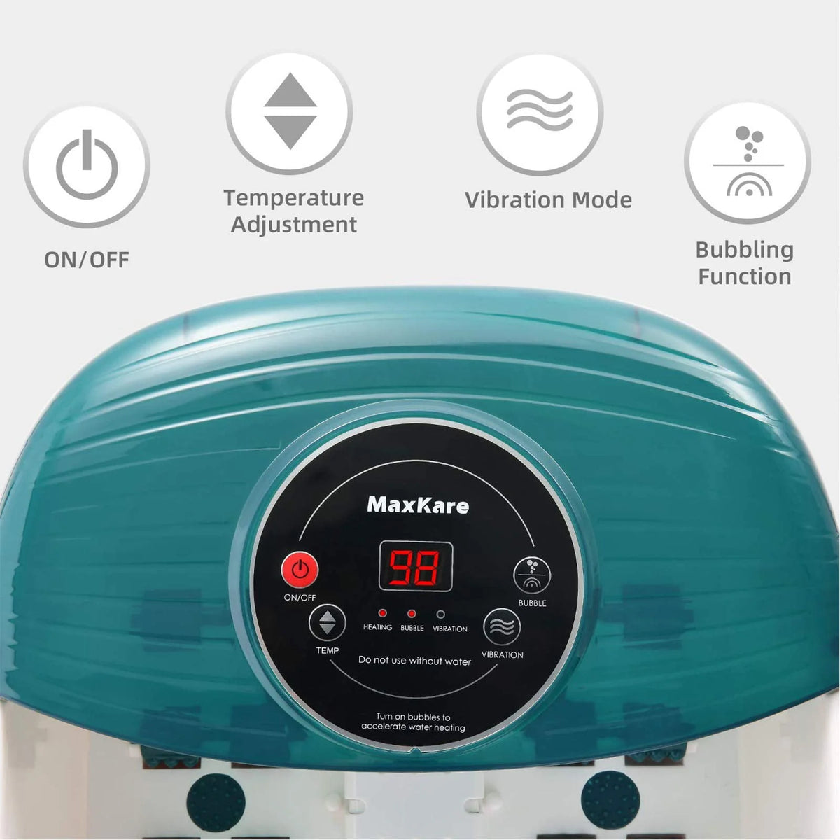 Foot Spa Bath Massager with Heat, Bubbles, Vibration, 16 Detachable Massage Rollers Y673