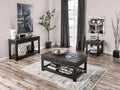 Black Solid Wood Brazilian Pine Coffee Table Set 3pcs Z358282