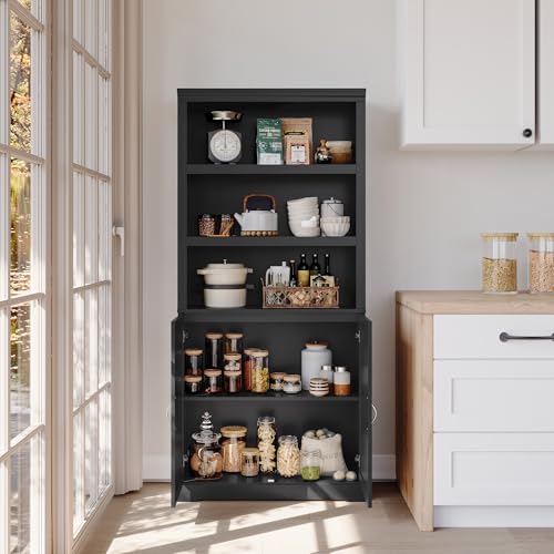 Brown 5 Shelf Bookcase with Doors F86793