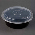 32 oz Microwaveable Black Base with Clear Lid H595