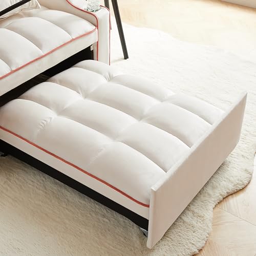Grey Velvet Convertible Sleeper Sofa Bed Q159117