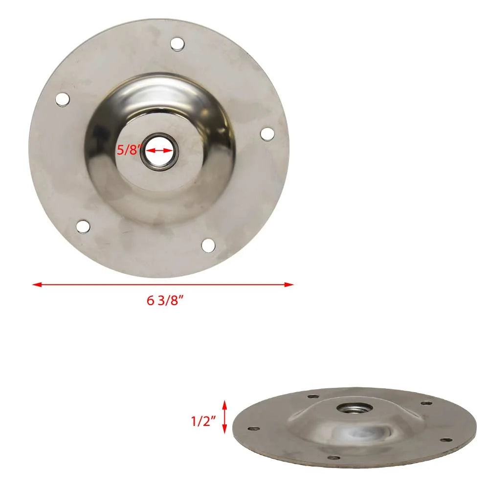 6 3/8 Inch Polished Stainless Steel Boat Ski Pylon Base X66198