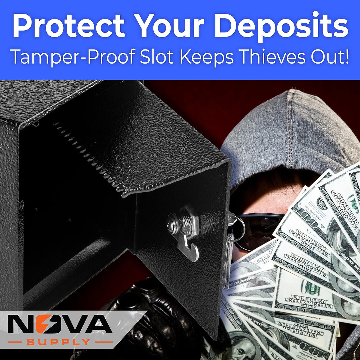 Mountable Cash Drop Box with Tamper-Proof Slot L80291