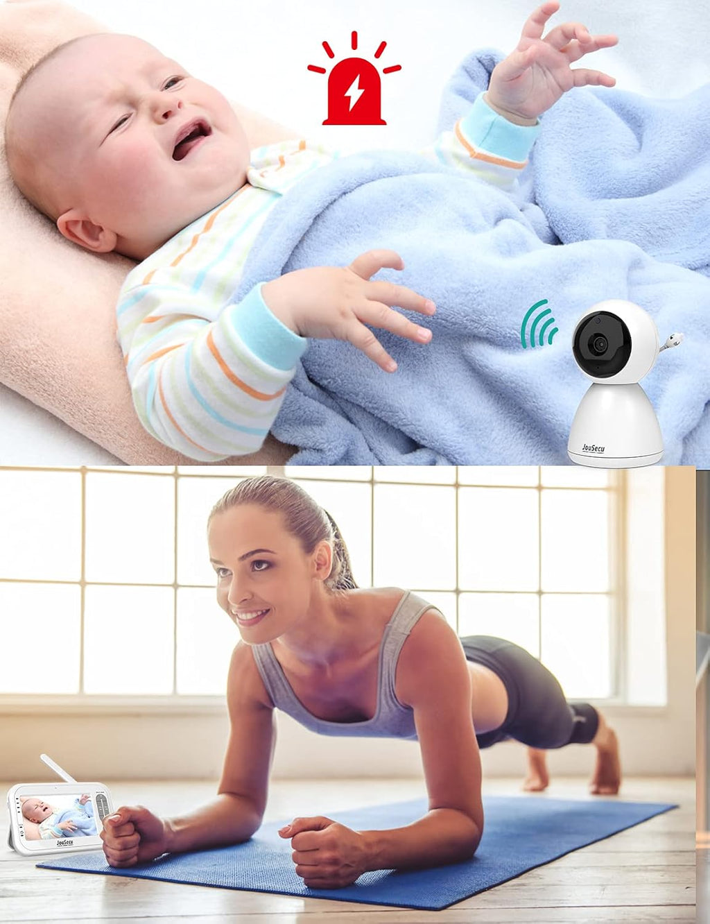 Baby Monitor with 2 Camera and Audio 4.3 Inches LCD Split Screen Q338