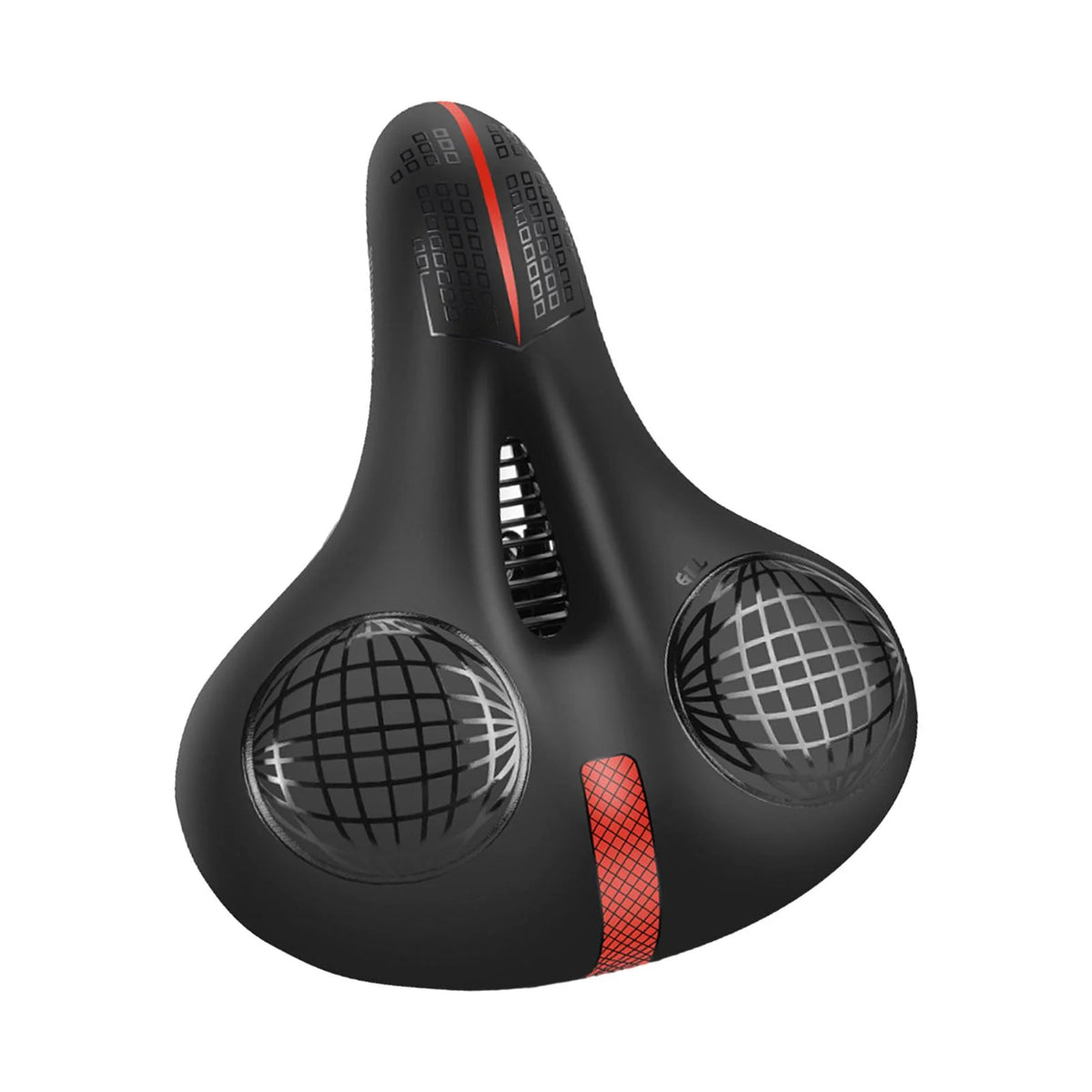 Black and Red Padded Bike Seat Cushion G444