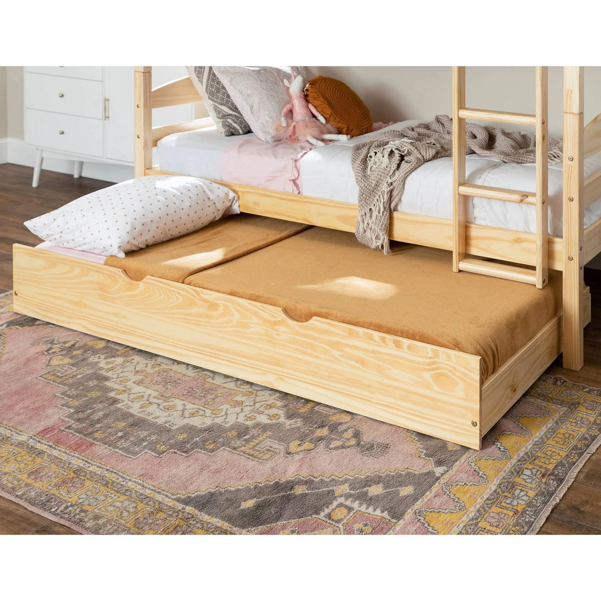 Twin Solid Wood Trundle Bed Natural V261059