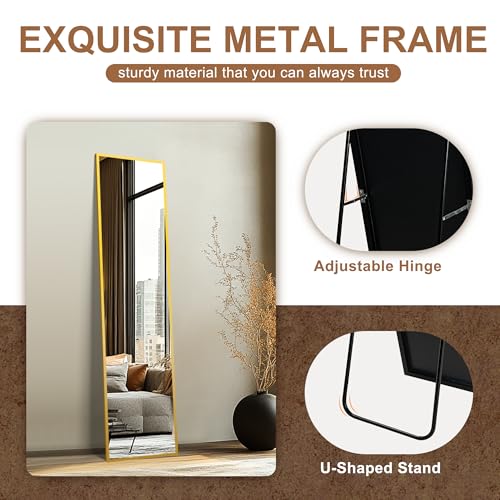 Black Full Length Floor Mirror with Aluminium Frame O225