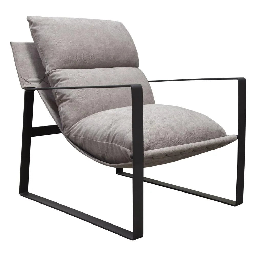 Grey Fabric Accent Chair with Black Metal Frame H885246
