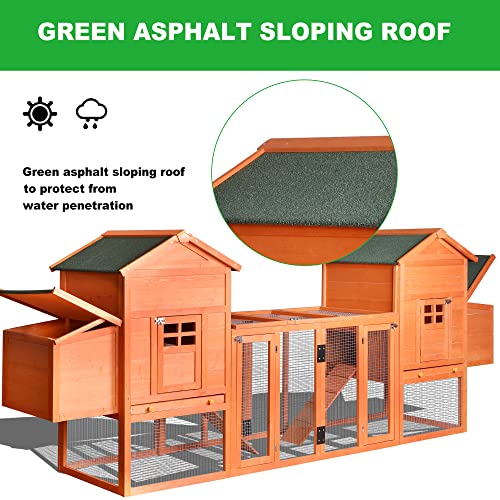 Large Metal Chicken Coop Hexagonal Walk-in Poultry Cage with Anti-UV Cover (13.1 * 8.6ft) R2942