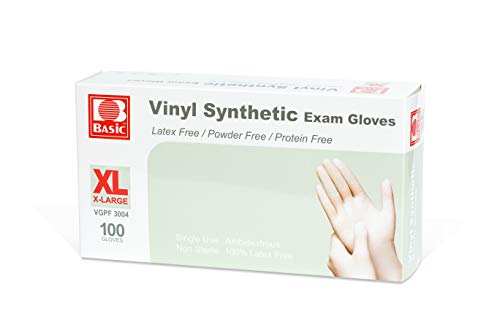 Clear Vinyl Exam Gloves, Extra-Large, Pack of 1000 D7422