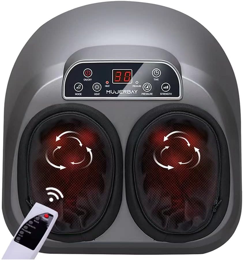 Foot Massager with Remote Control, Shiatsu with Heat, Air Compression Y72488
