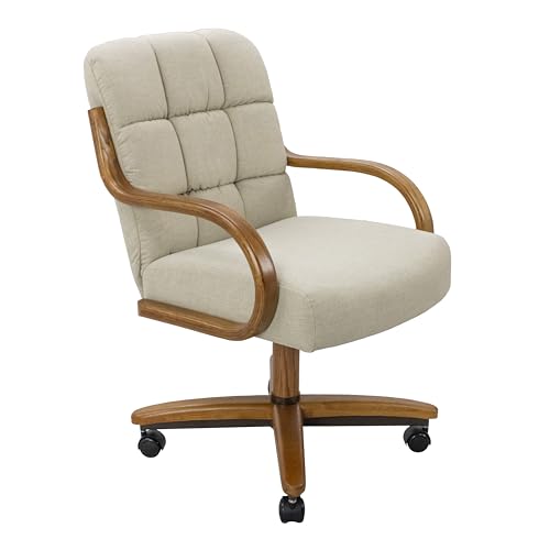 2 Set of Caster Swivel Tilt Dinning Chairs with Metal Frame S957618