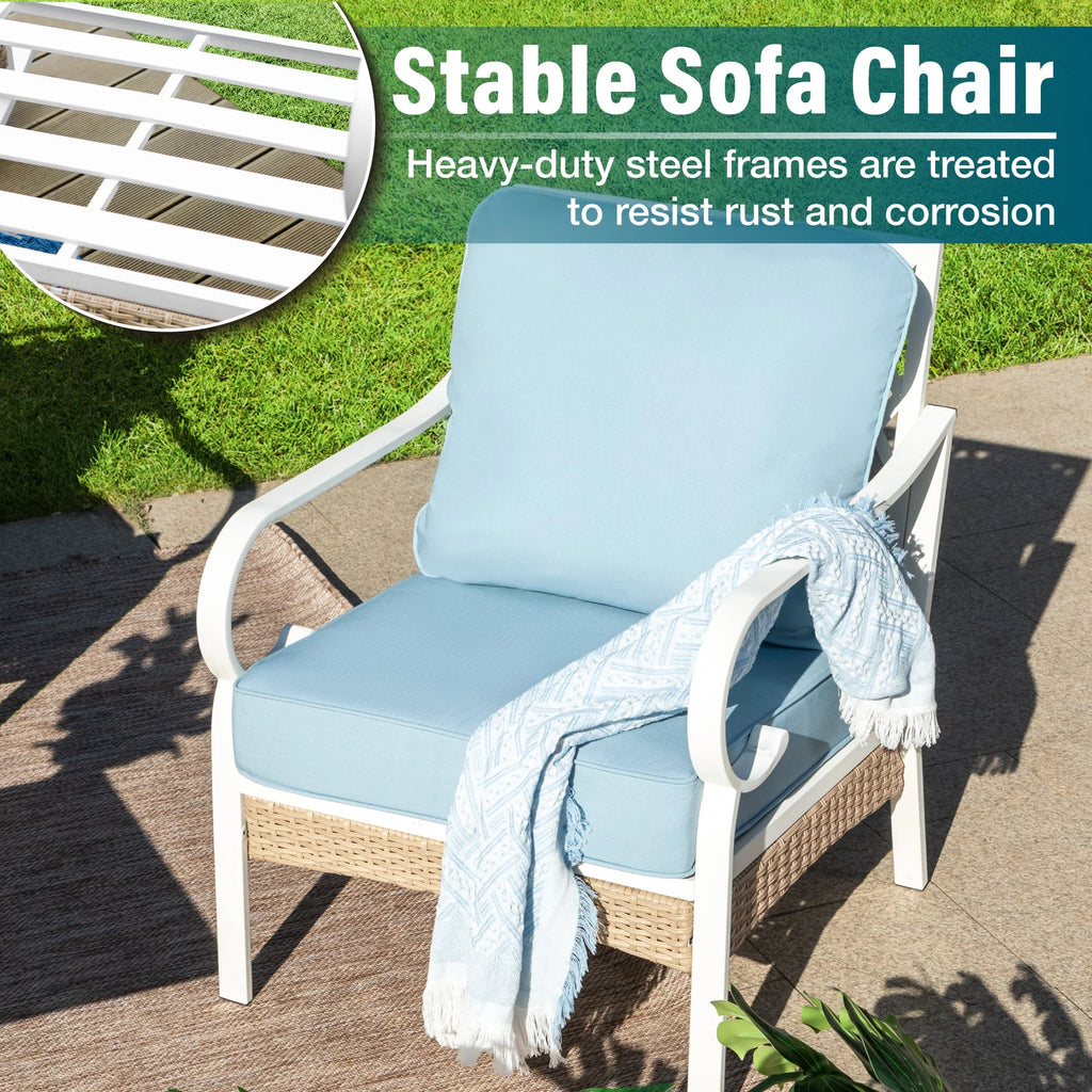 4 Piece Blue Patio Conversation Set Z659
