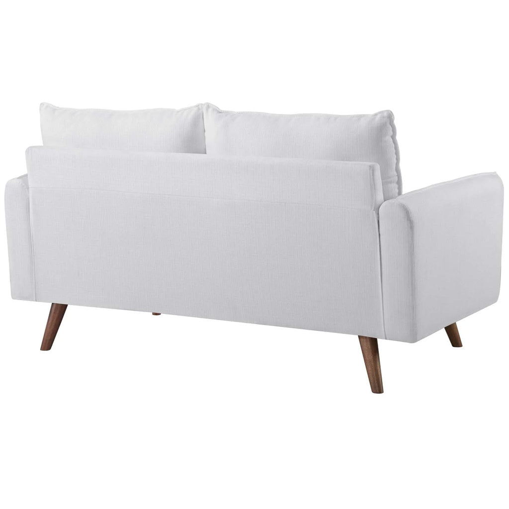 White Upholstered Fabric Sofa and Loveseat Set O299891
