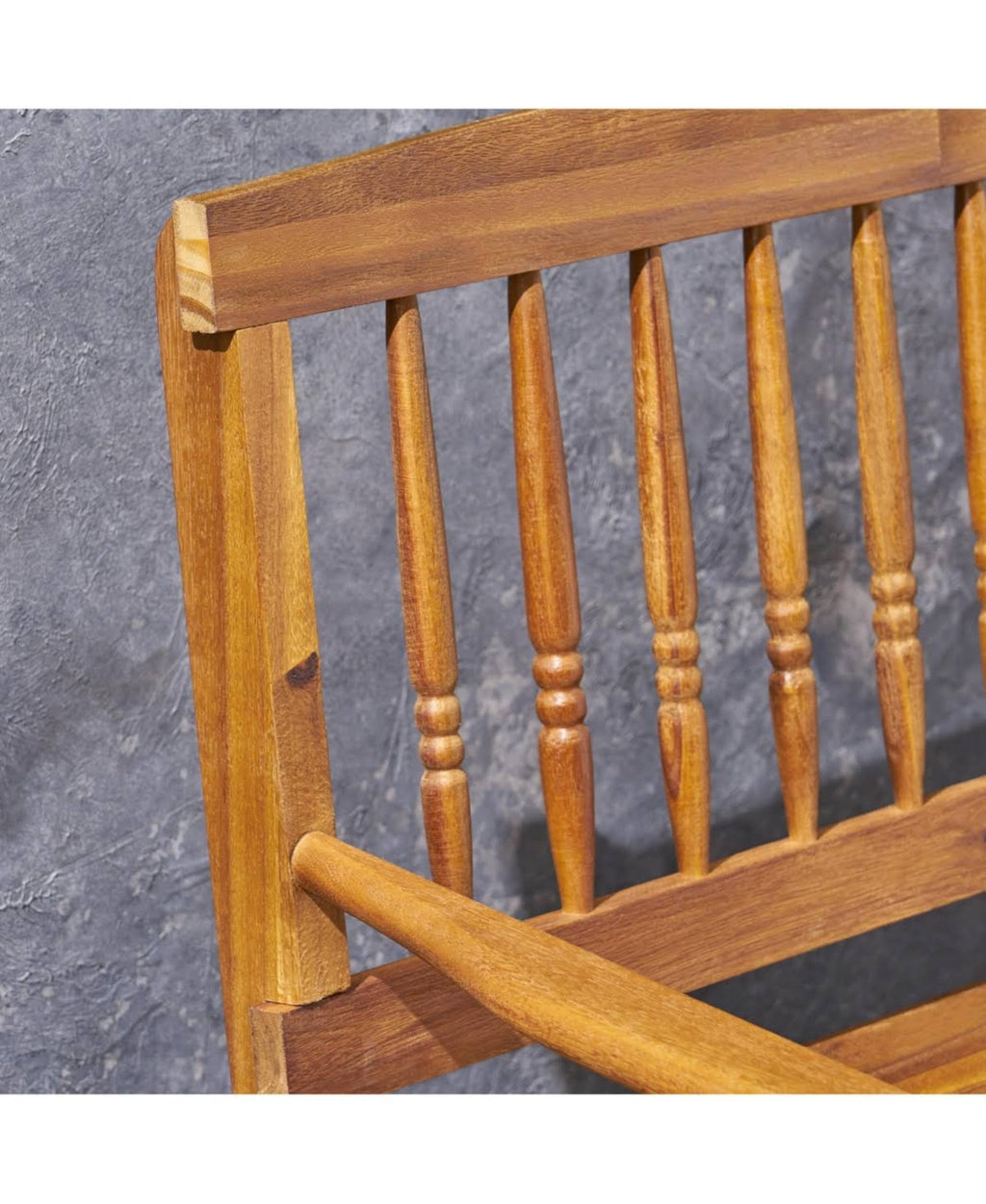 Gray Acacia Wood Bench with Shelf T897