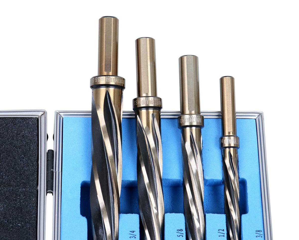 4 Pc H.S.S. Standard Spiral Flute Car Reamer Set J573