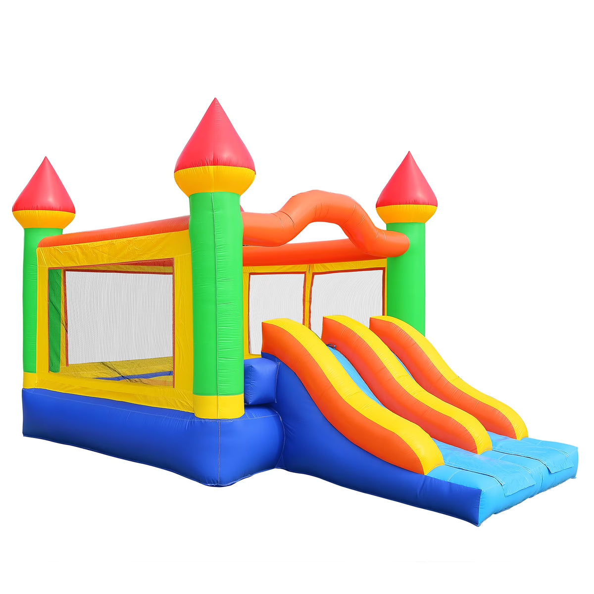 Mega Double Slide Castle Bounce House PVC with Blower Z685742