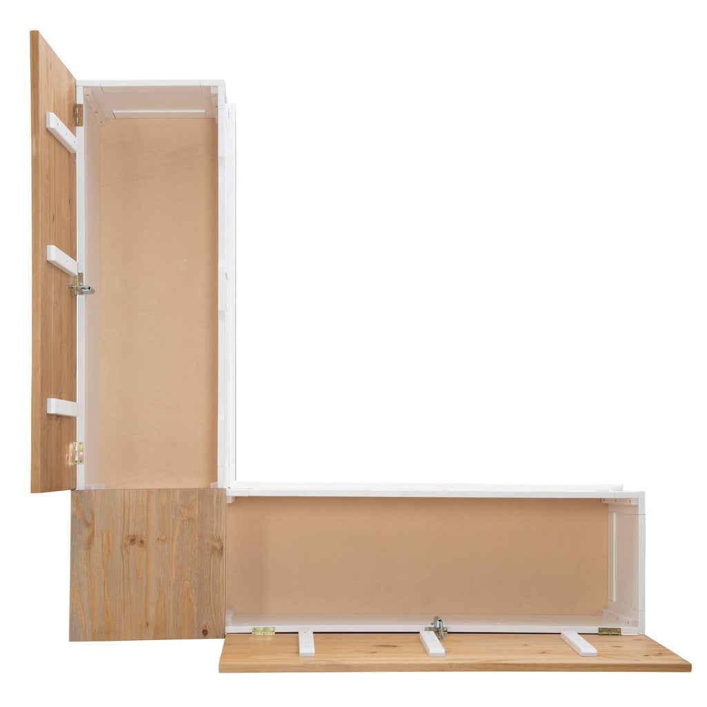 Natural Finish Breakfast Nook with Table and Storage, Seats 4 F2648