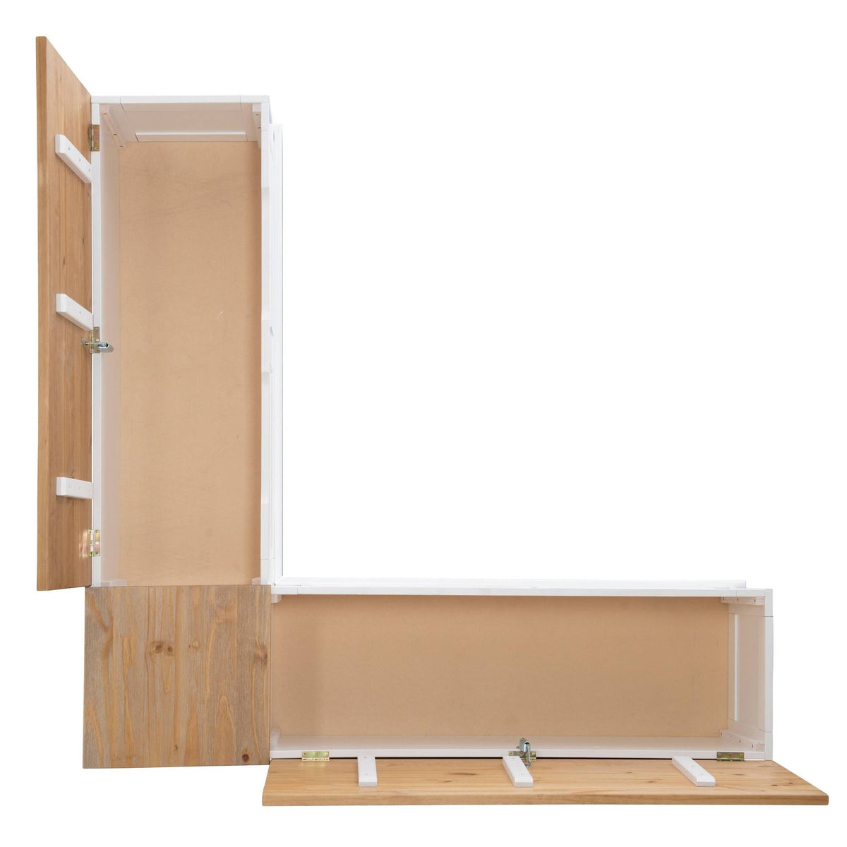 Natural Finish Breakfast Nook with Table and Storage, Seats 4 F2648