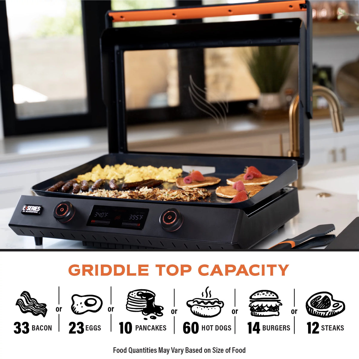 2-Burner Electric Tabletop Griddle with Prep Cart E91656