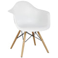 White Arm Bucket Seat Dining Chair H5718
