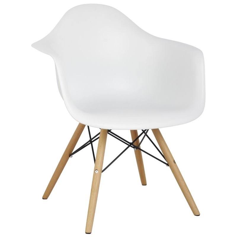 White Arm Bucket Seat Dining Chair H5718