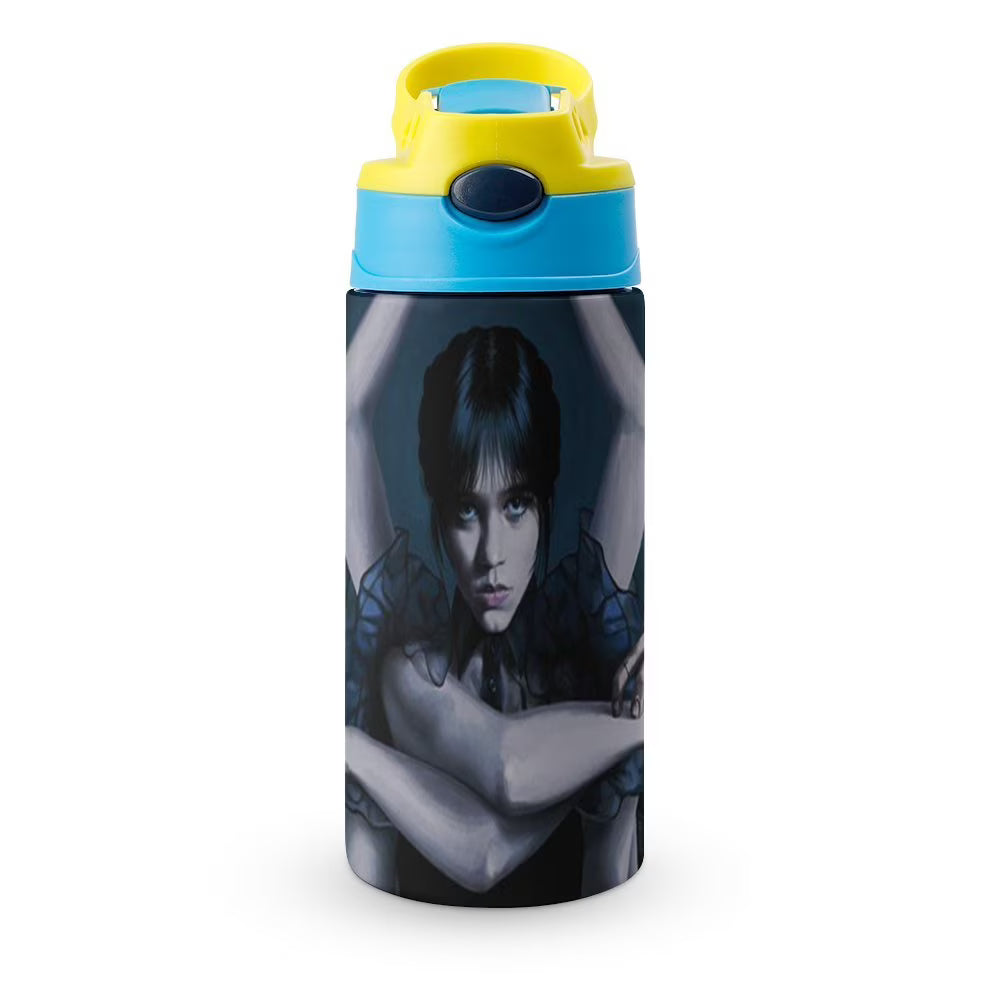 Stainless Steel Water Bottle with Straw O661358