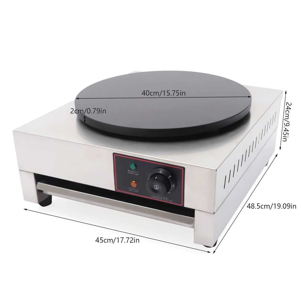 Electric Crepe Maker Machine 40cm Nonstick 1700W 110V K291