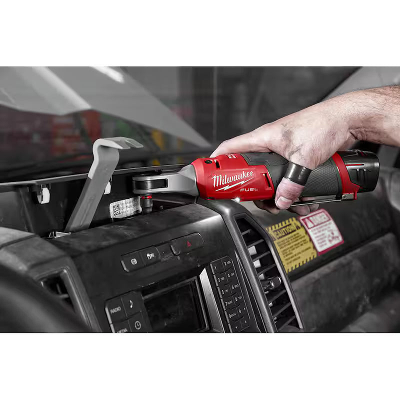 12V Lithium-Ion Brushless Cordless 1/4 in. Ratchet Kit with Batteries, Charger and Bag D974870