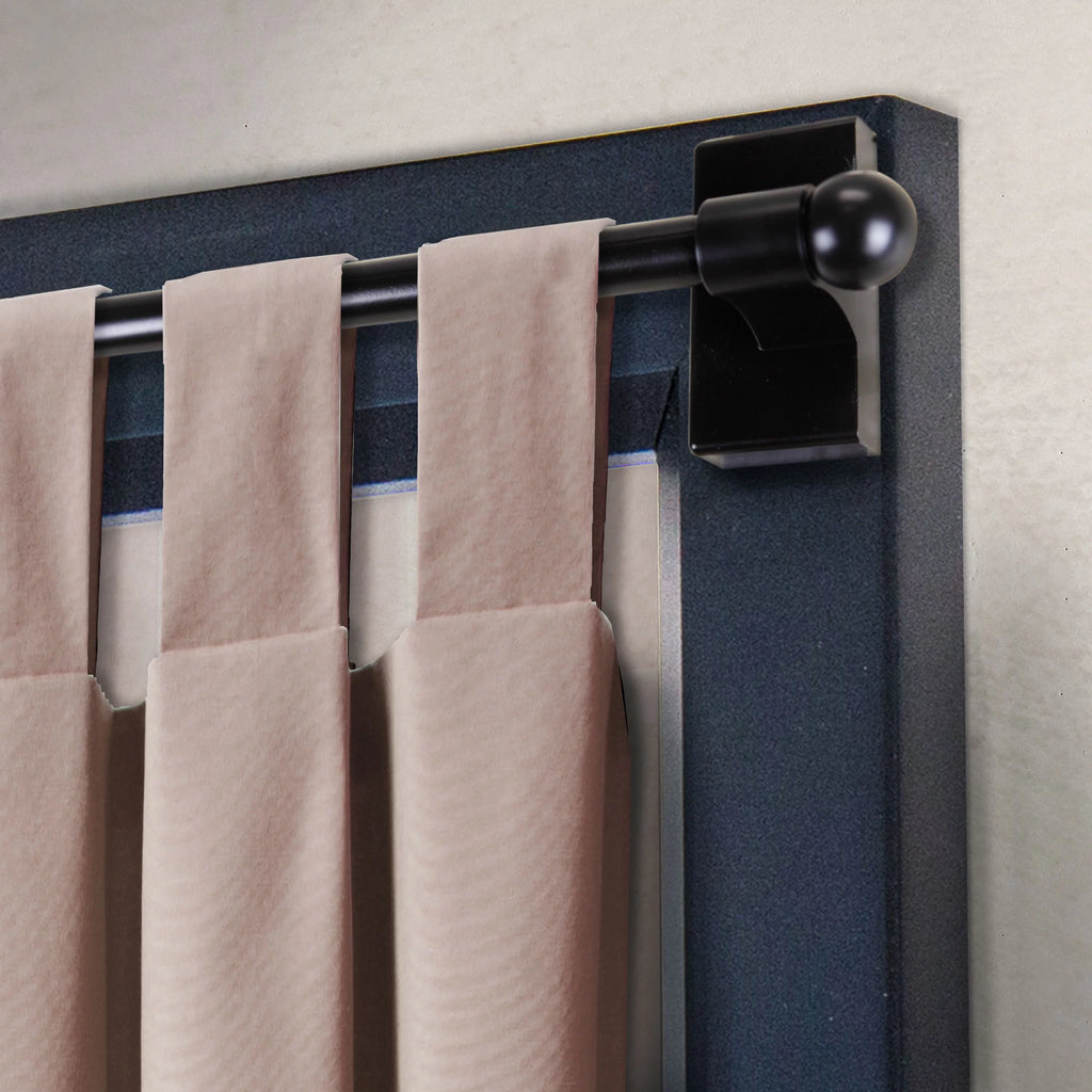 Black Adjustable Magnetic Curtain Rod U458570
