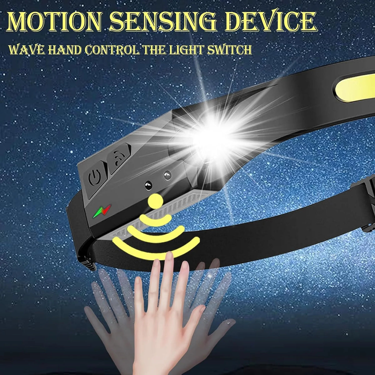 Rechargeable LED Headlamp 2 Pack with Motion Sensor B1661