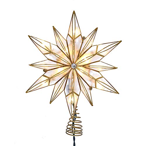 10-Light 12-Point Capiz Star Treetop B688