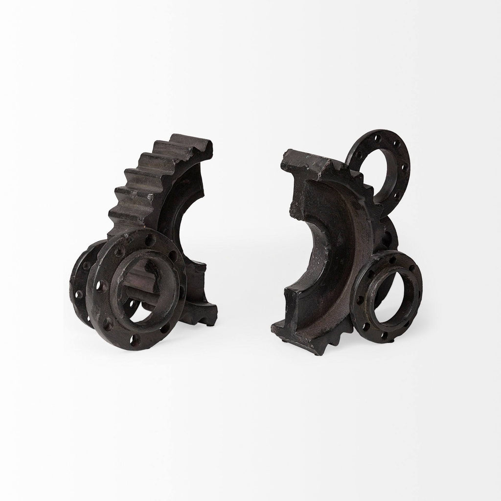 Black Matte Industrial Resin Bookend K17336