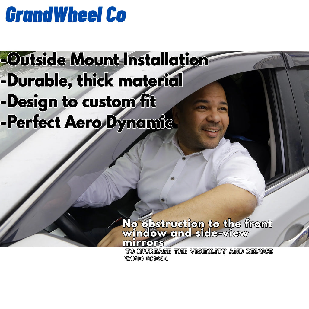 Smoke Tinted Tape-On Side Window Vent Visor Deflectors Rain Guards 4pcs E68735