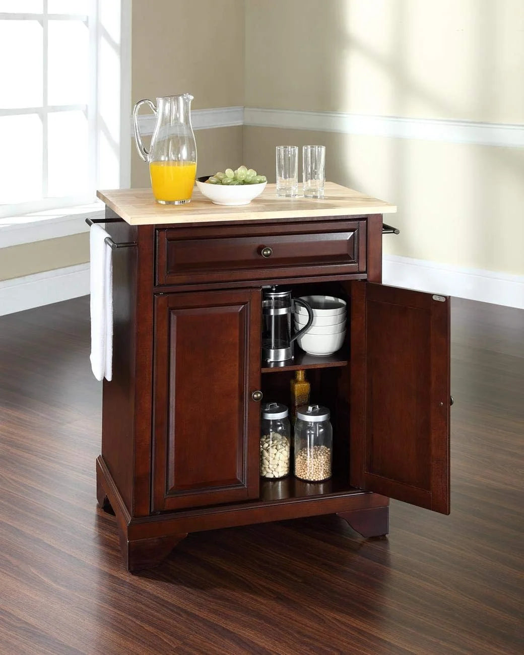 Kitchen Island With Natural Wood Top Q274