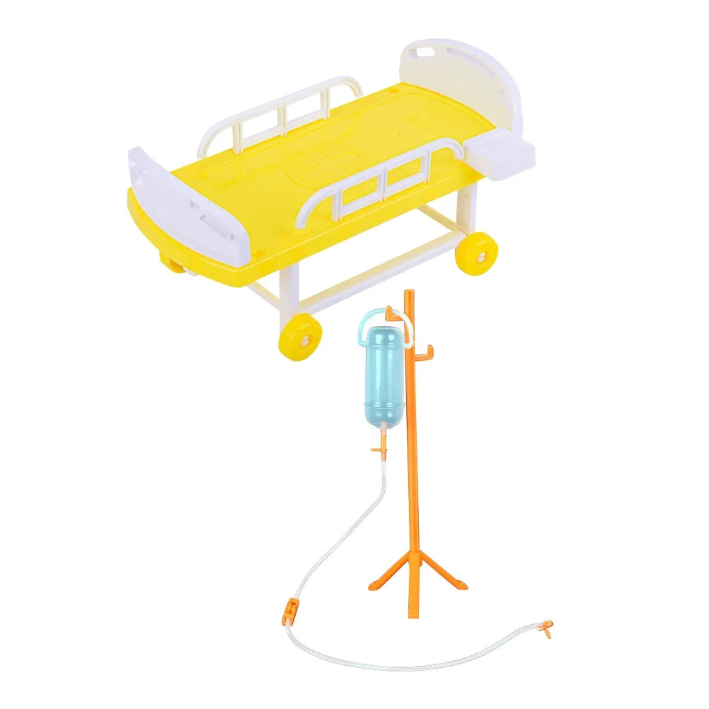 Simulated Medical Bed Children’s Toys Playing Doctor Toy Dollhouse Furniture Hospital Playing Nurse Toy Toddler F86519