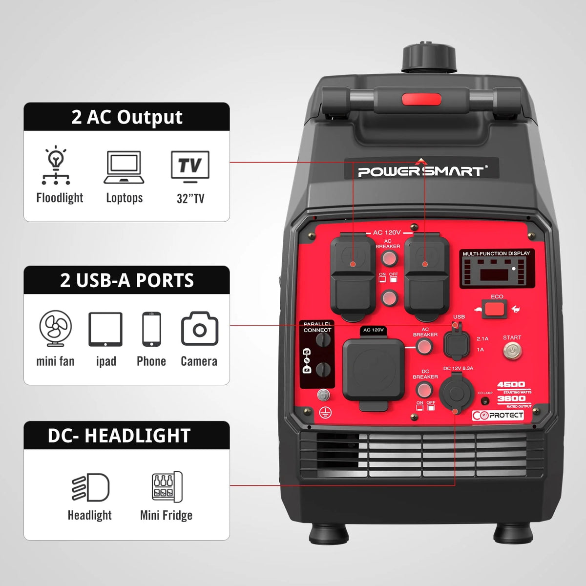 4500W Portable Inverter Gas Generator with Electric Start L7294