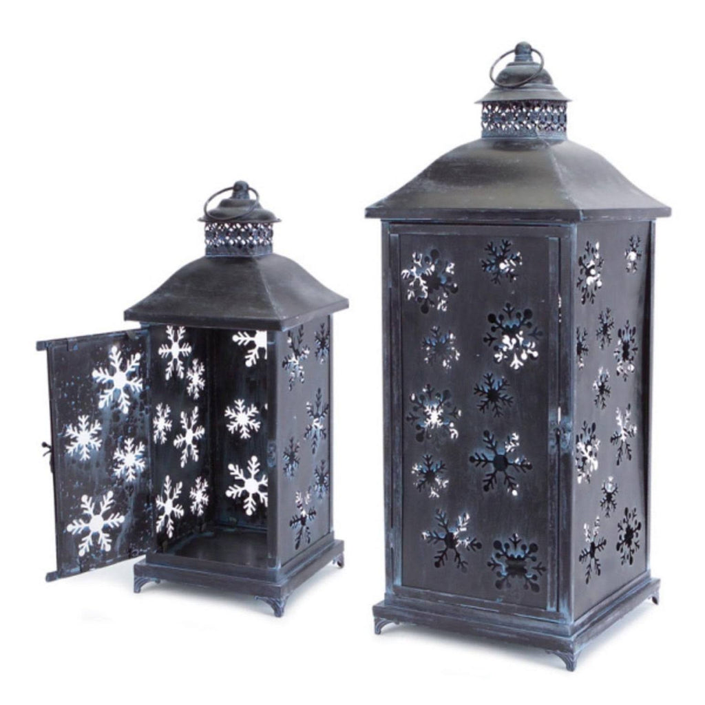 Set of 2 Christmas Candle Lanterns V7284