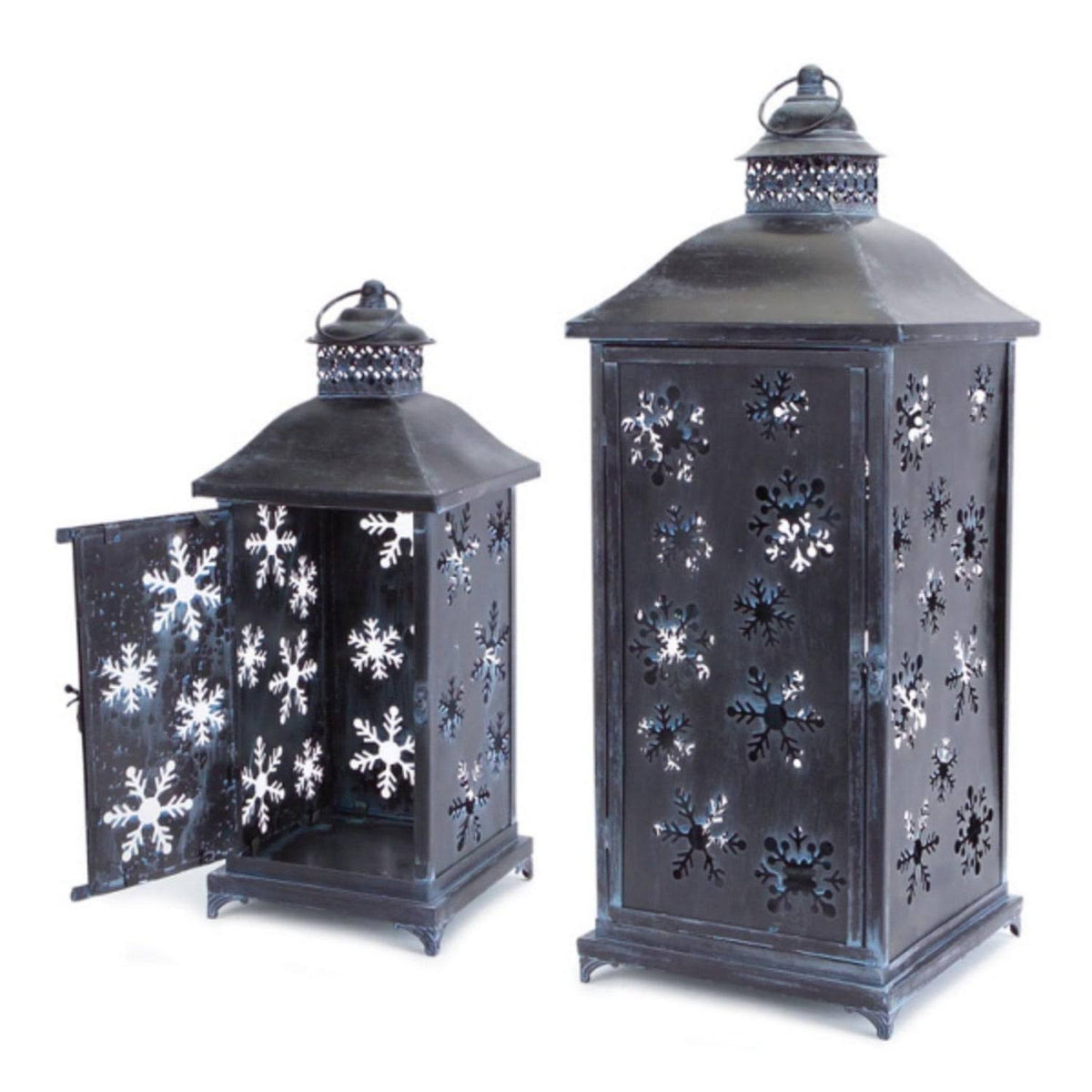 Set of 2 Christmas Candle Lanterns V7284