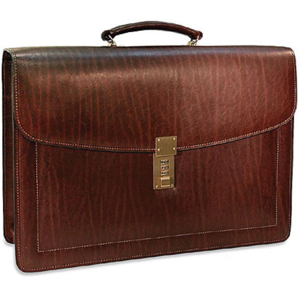 Brown Belting Slim Combination Lock Briefcase V550721