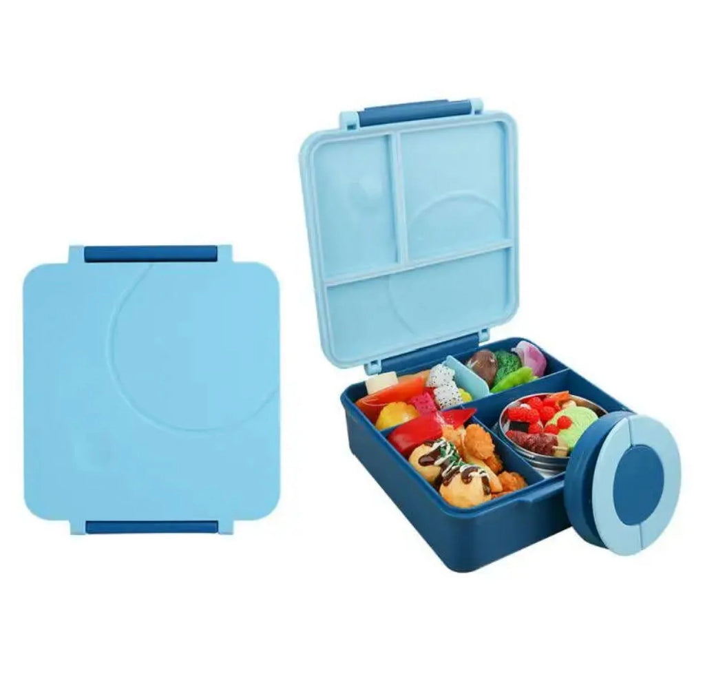 Blue Leak Proof Bento Box with Thermos Food Jar U1167